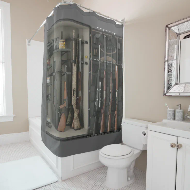 Gun safe Shower Curtain Zazzle