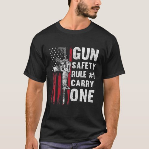 Gun Safety Rule 1 Pro 2nd Amendment AR 15 American T_Shirt