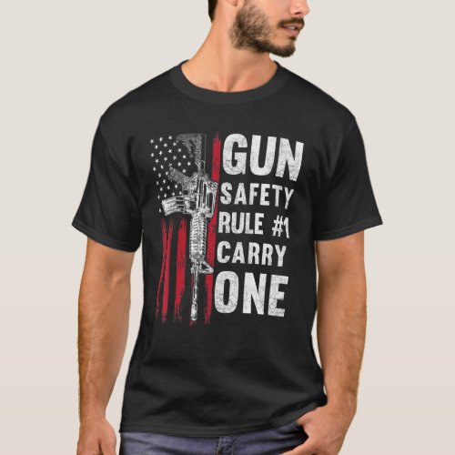 Gun Safety Rule 1 Pro 2nd Amendment AR 15 American T_Shirt