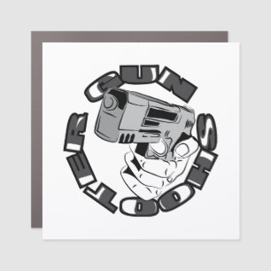 Gun shooter illustration car magnet