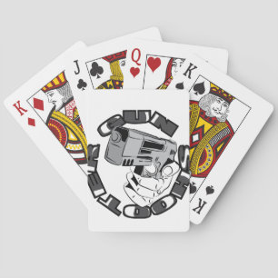 Gun shooter illustration poker cards