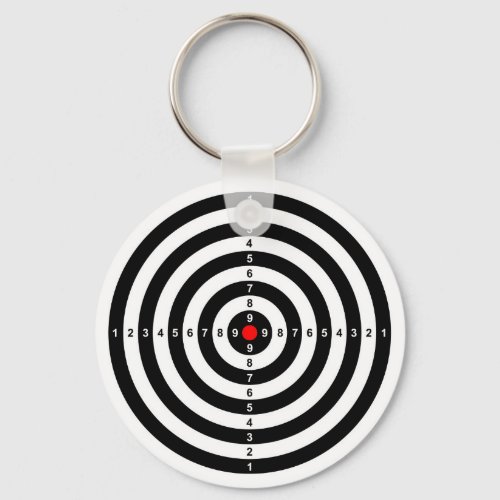 gun shooting range bulls eye target symbol keychain