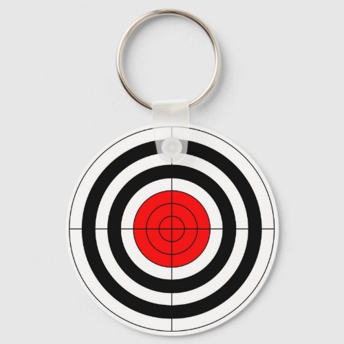 gun shooting range bulls eye target symbol keychain