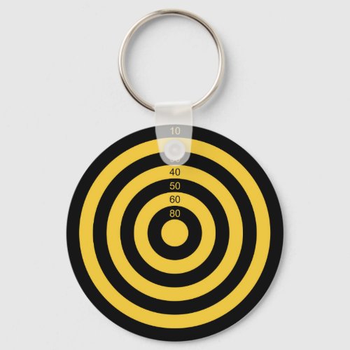 gun shooting range bulls eye target symbol keychain