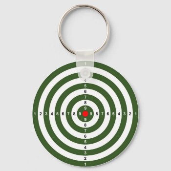 Gun Shooting Range Bulls Eye Target Symbol Keychain by tony4urban at Zazzle