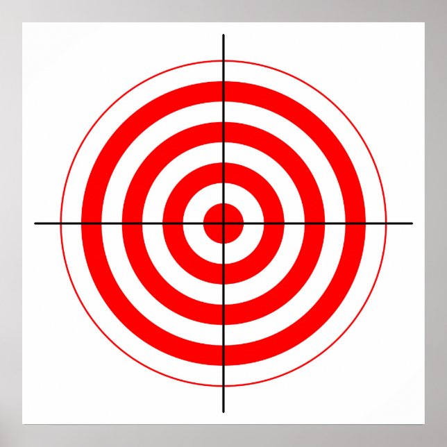 gun shooting range bulls eye target symbol poster (Front)