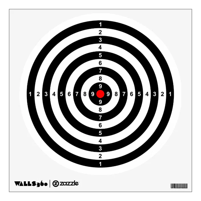 Gun Shooting Range Bulls Eye Target Symbol Wall Decal Zazzle Com