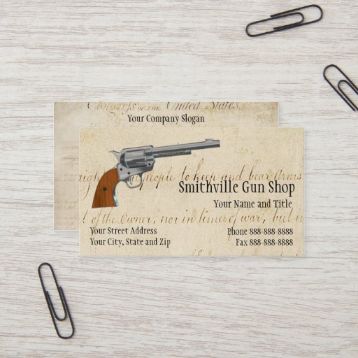 Customizable Gun Shop Business Card