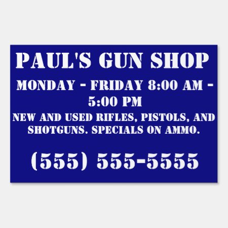 Gun Shop Business Sign
