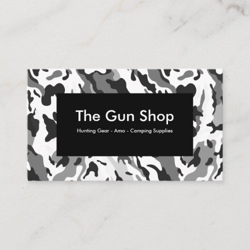 Gun Shop Camouflage Design Business Card