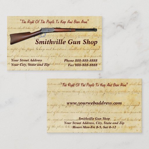 Customizable Gun Shop Collector Business Card