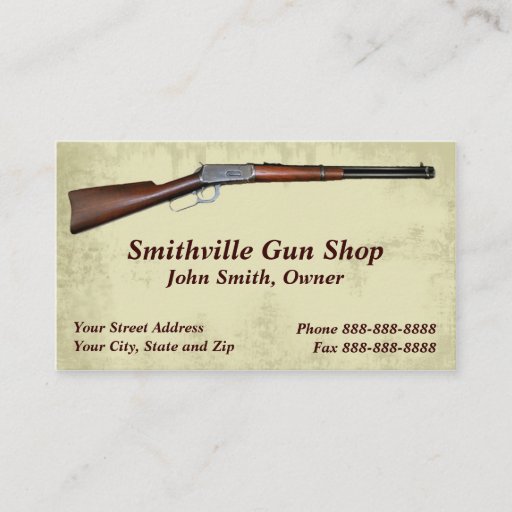 Customizable Gun Shop Collector Business Card