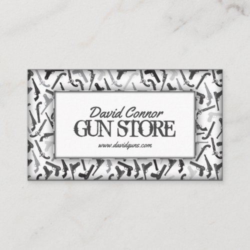 Gun Shop Firearm Pattern Simple White Grey Card