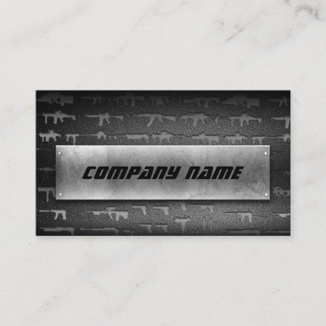 Gun Shop Grey Stone Business Card (Front)