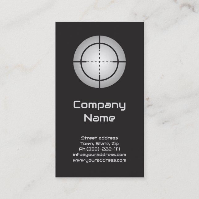 Gun Shop Target Point Black Business Card (Front)