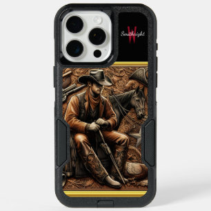Gun-Slinging Cowboy: Wild West Portrait iPhone 15 Pro Max Case