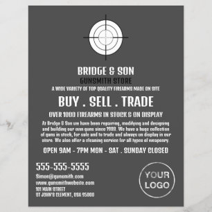 Gun Target, Gunsmith, Gunstore Advertising Flyer
