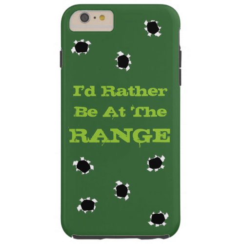 Gun Target Shooting Range Camo Green Bullet Holes Tough iPhone 6 Plus Case