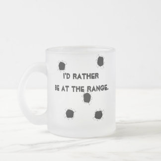 Gun Target Shooting Range Frosted Glass Coffee Mug
