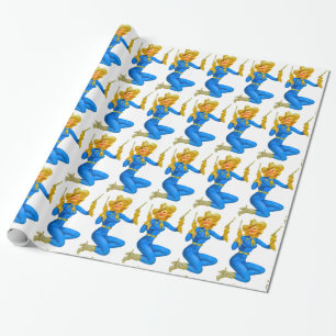 Gun-toting Pin-up Cowgirl Thunder_Cove Wrapping Paper