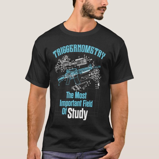 Gun Triggernometry Field Of Study AR15 Specs T-Shirt (Front)