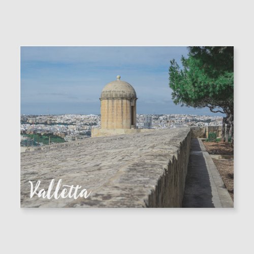 Gun turret on old city walls in Valletta Malta