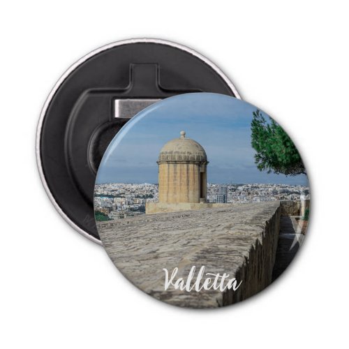 Gun turret on old city walls in Valletta Malta Bottle Opener
