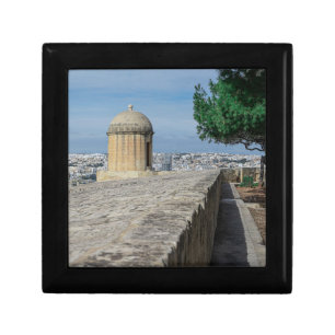 Gun turret on old city walls in Valletta, Malta Gift Box