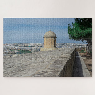 Gun turret on old city walls in Valletta, Malta Jigsaw Puzzle