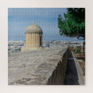 Gun turret on old city walls in Valletta, Malta Jigsaw Puzzle