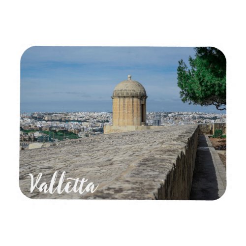 Gun turret on old city walls in Valletta Malta Magnet