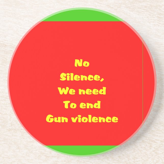 Gun violence sandstone coaster (Front)