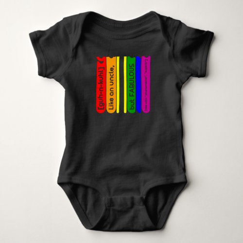 Guncle Definition _ Funny Gift for Gay Uncles Slim Baby Bodysuit
