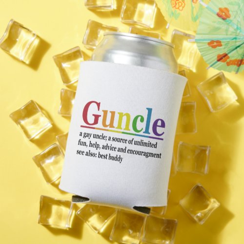 Guncle Definition Rainbow Funny Gift Can Cooler