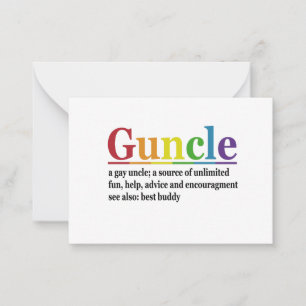 Guncle Definition Rainbow Funny Gift Note Card
