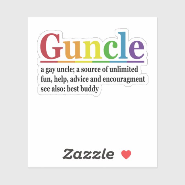 Guncle Definition Rainbow Funny Gift Sticker (Sheet)