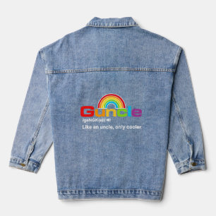 Guncle Rainbow Pride Support Lgbtq For Men Women B Denim Jacket