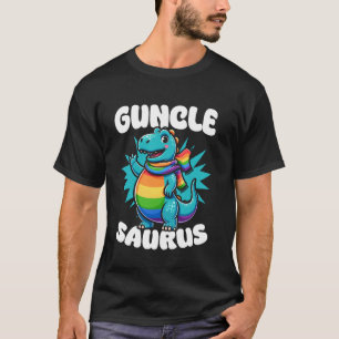 Guncle Saurus Funny Gay Uncle Dinosaur Gay Pride M T-Shirt