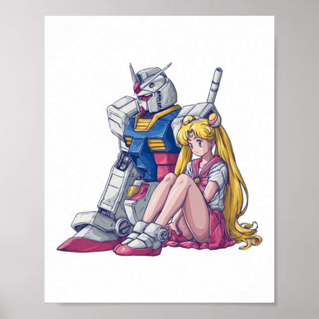 Gundam And Moon A Mecha Magical Crossover  Poster (Front)