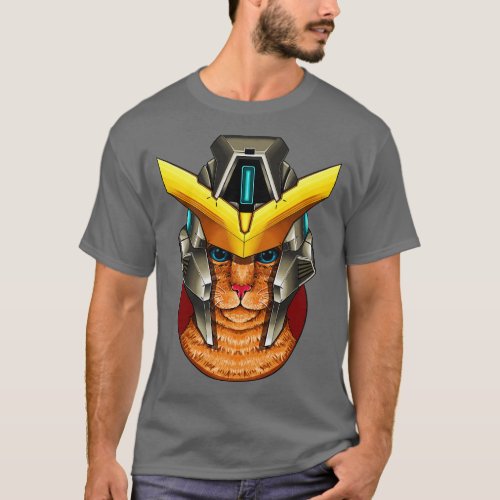 Gundam Cats Helm Wearing Feline Fashion 1 T_Shirt