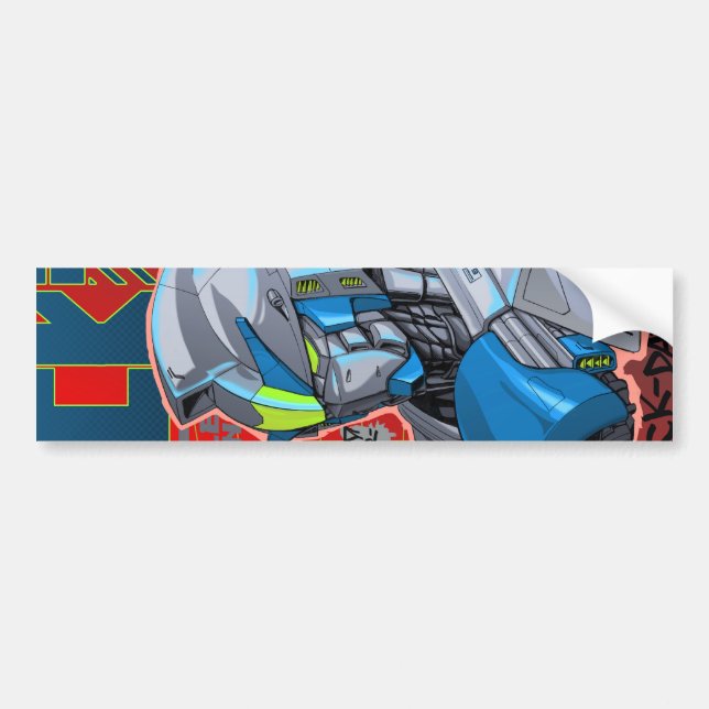 gundam inspired  bumper sticker (Front)