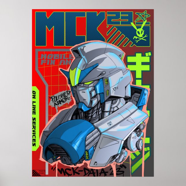 gundam inspired ink art poster (Front)
