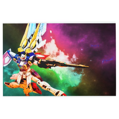 Gundam Model Action Photograph Metal Print