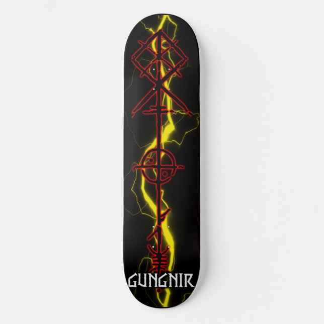 Gungnir Odin Spear Red Skateboard (Front)