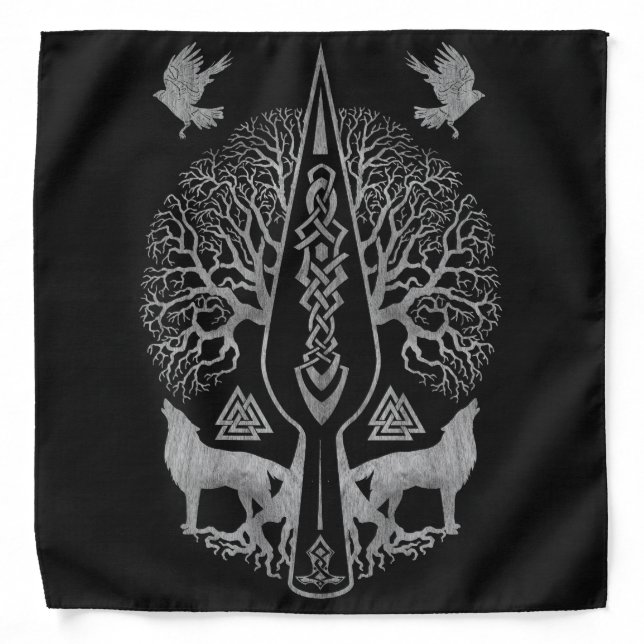 Gungnir - Spear of Odin and Tree of life  - Bandana (Front)