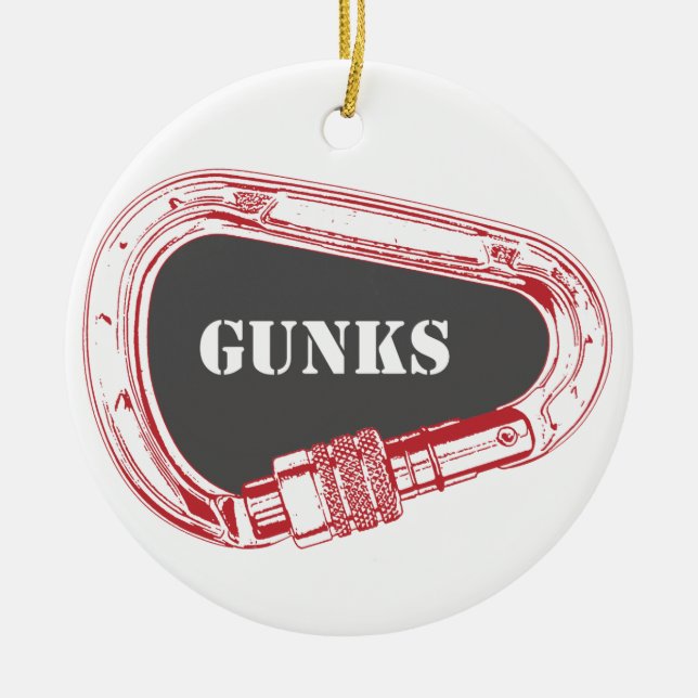 Gunks Climbing Carabiner Ceramic Ornament (Front)