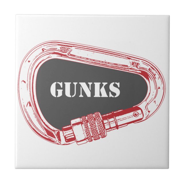Gunks Climbing Carabiner Ceramic Tile (Front)