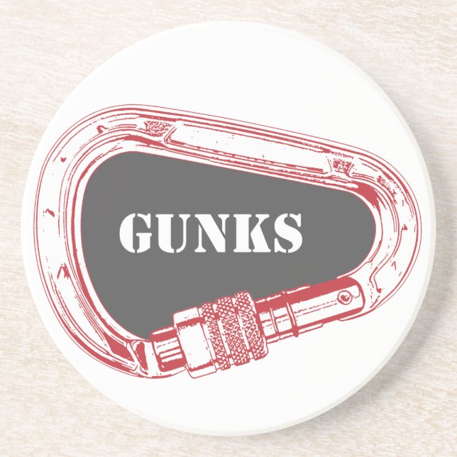 Gunks Climbing Carabiner Sandstone Coaster (Front)