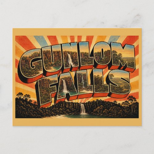 Gunlom Falls NT Australia Escarpment Waterfall Postcard
