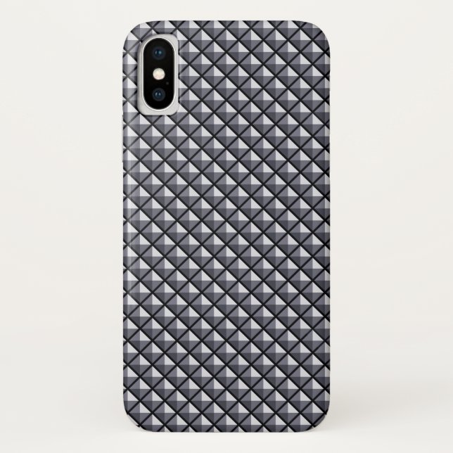 Gunmetal gray, metallic look, studded grid Case-Mate iPhone case (Back)